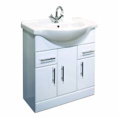 Abbott Basin Cabinet - Gloss White 750mm Unit - Single Tap Hole 